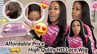 She Really Likes Our Lace Wig! 4X4 Hd Lace Closure Wig Unboxing | Hair Tutorial #Elfinhair Review