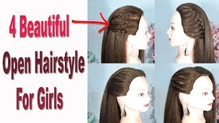 4 Beautiful Open Hairstyle For Girls || Hairstyles For Long Hair || Self Hairstyles || Hairstyles