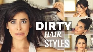 Tutorial: 4 Easy Hairstyles To Save Dirty Hair (Ahhh!!)