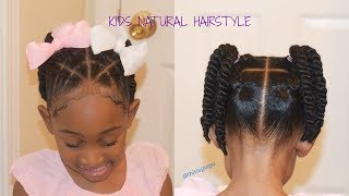 Kids/Little Girls Easy Quick Natural Hairstyles| Back To School Beginner Rubber Band Braids