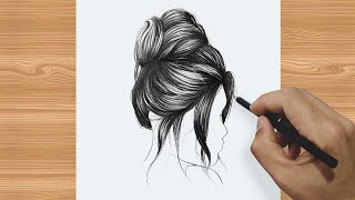 How To Draw Hairstyles Step By Step For Beginners || Hairstyles Drawing Tutorial