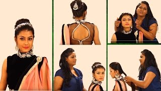 Indian Bun Hairstyles Step By Step |Simple Hairstyles For Sarees – Easy Hairstyles To Do Yourself