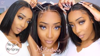 Glueless Real Hd 13X6 Bob Wig Install | Save Time & Edges! | Ft. Myfirstwig