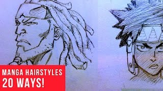 20 Ways Drawing Manga | Comic Hairstyles