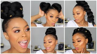 5 Easy Hairstyles Using Braiding Hair | Back To School Hairstyles On Natural Hair