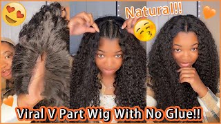 Are U Sure To Miss Trending Glueless V Part Wig❓ Quick Install,  Protect Natural Hair #Elfinhair