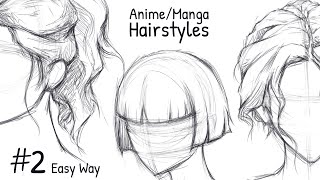 Manga / Anime Hair #2 | Easy Hairstyles Drawing | How To Draw Hair Sketch | Clip Studio Paint Pro