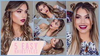 5 Easy Hairstyles! For Medium To Long Hair Spring 2019