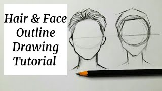 How To Draw Hair & Face Outline Sketch Drawing Hair Hairstyles Easy Step By Step For Beginners