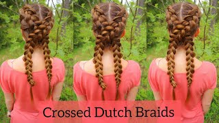 Crossed Dutch Braids | Easy Hairstyles For School | How To Braid Own Hair
