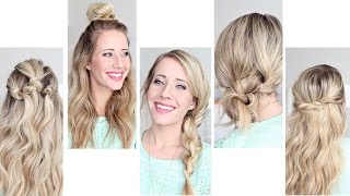 Five Easy 1 Min Hairstyles | Cute Girls Hairstyles