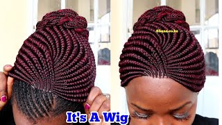 #Shorts Braided Wig With A Bun.Beginner Friendly -No Frontal Wig Install+Wig Review No Lace Wig.