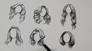 How To Draw Different Types Of Girl'S Hairstyles