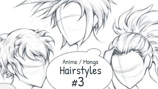 Manga / Anime Hair #3 | Easy Hairstyles Drawing | How To Draw Hair Sketch | Clip Studio Paint Pro
