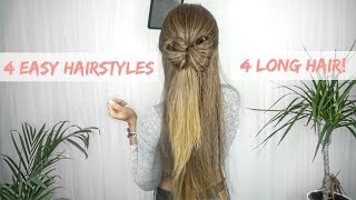 (No Braiding!) 4 Easy Hairstyles For Long Hair Ft. Wiglogic