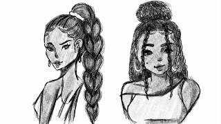 How To Draw: Black Hairstyles (Long Braids)