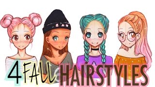 ☕️Drawing 4 Fall Hairstyles #Fallseries☕️
