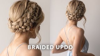 Easy Milkmaid/Crown Braided Updo | Perfect For Long Hair - Medium Hair Lengths