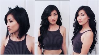 Clip In Extensions On Short Blunt Hair// Irresistible Me Try-On