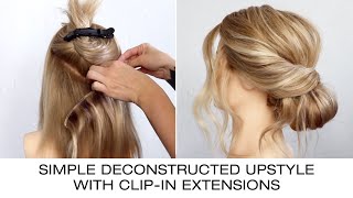 Simple Deconstructed Chignon Updo With Clip-In Extensions | Kenra Professional