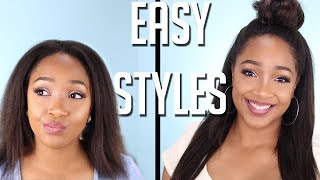 Hairstyles For Medium Relaxed Hair | Better Length Clip Extensions