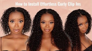 How To Slay & Blend Curly Clip Ins! Clip In Installation Tutorial Using Curls Curls Clip Ins