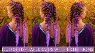 Dutch Fishtail Braids With Hair Extensions | Easy Hairstyles For Long Hair