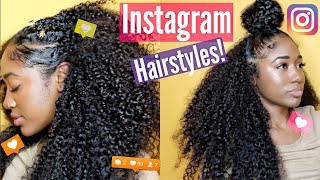 Instagram Inspired Natural Hairstyles| Curly Clip-Ins!