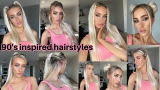 90S Inspired Hairstyles!! Hair Tutorial Using Amazing Beauty Hair Clip In Extensions
