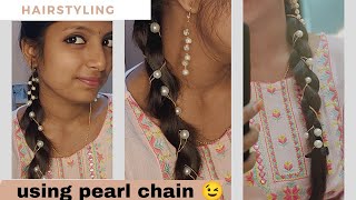 Hair Series | Awesome Side Braid Hairstyle Using Pearl Chain | #Glamwithsaii | #Hairstyling