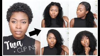 Styles For Short Natural Hair (With Clip Ins) || Type 4 Hair