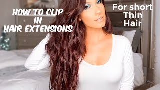 How To Clip In Hair Extensions ( With Short Thin Hair) Luxy Hair