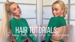 2 Hairstyles With Clip In Extensions | Easy & Quick | Glam Touche | Holly Mayland