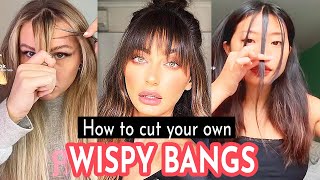 How To Cut Your Own Wispy Bangs | Hair Trend 2022 - Wispy Curtain Bangs