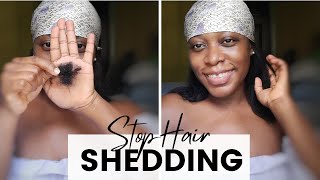 How To Stop Hair Shedding Fast| Black Tea Rinse On Relaxed Hair