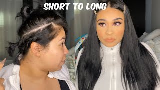 How To: Blend Clip In Extensions With Short Blunt Hair!
