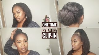 One Time Instaling Clip-Ins For 4 Easy Hairstyles On 4C Hair