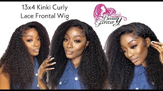 Best Beginner Friendly Kinky Curly Lace Frontal Wig | Ft. Beauty Forever Hair