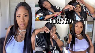 Amazon Quick And Easy 4X4 Straight Lace Closure Wig Install