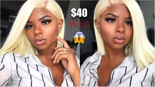 How To: Slaying A $40 Synthetic Blonde 613 Lace Frontal Bob Wig On Woc Ft. Atozwig