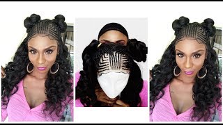 How To: Braided-Cornrow On Lace Frontal Wig Ft Unice Hair~Kysikysiss Series