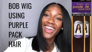 How To Make A Bob Wig | Using Purple Pack Hair |