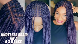 Diy Knotless Braided Wig On A 6 X 6 Lace Closure.