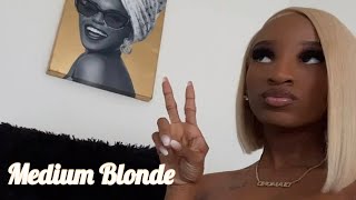 Medium Blonde Bob Wig Tutorial | Easy & Quickest Way To Tone 613 Wig