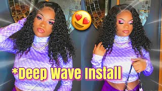 Deep Wave Lace Closure Wig Install❗️Ft Blyhairbeauty #Itsmileah