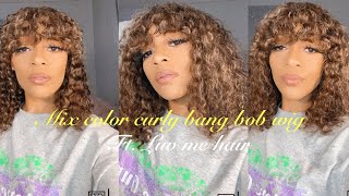 Fabulous  Mix Color Bob Wig With Bangs Ft. Luv Me Hair