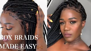 Girl You Can’T Box Braids Yourself? You Need This Lace Frontal Box Braids Wig | Neat And Sleek