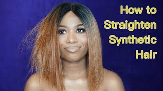 How To Straighten Synthetic Wig | Bone Straight Bob Wig | Affordable Synthetic Wig