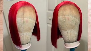 Pink Roots Red Ombré Bob Wig Tutorial