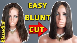 Diy| Secret To Cutting The Perfect Blunt Cut On Wigs Everytime!